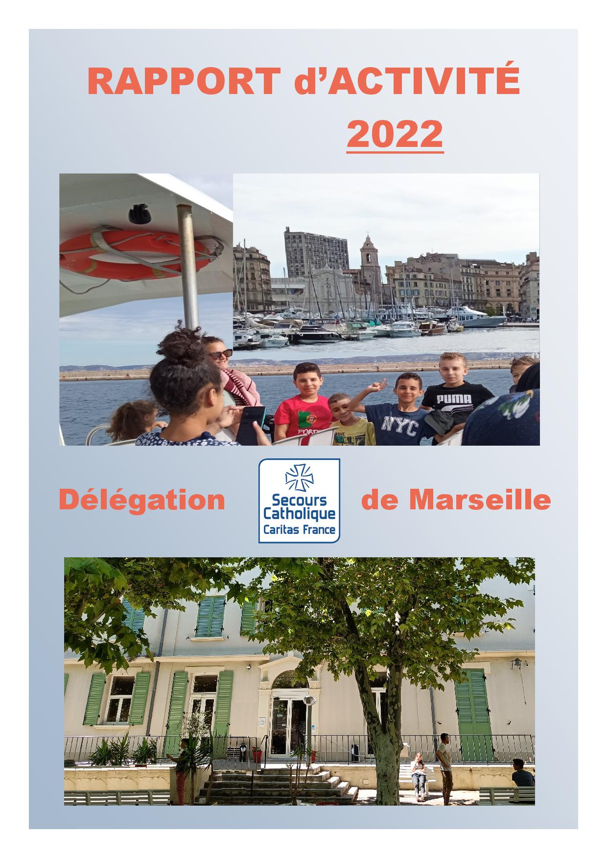 Visuel Rapport d'activité 2022 de la Délégation du Secours Catholique de Marseille